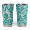 50 Years Deadly NAIDOC Week 2026 Personalised Tumbler Cup Dhari Cyan Indigenous Art