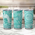 50 Years Deadly NAIDOC Week 2026 Personalised Tumbler Cup Dhari Cyan Indigenous Art
