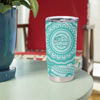 50 Years Deadly NAIDOC Week 2026 Personalised Tumbler Cup Dhari Cyan Indigenous Art