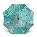 50 Years Deadly NAIDOC Week 2026 Personalised Umbrella Dhari Cyan Indigenous Art