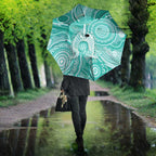 50 Years Deadly NAIDOC Week 2026 Personalised Umbrella Dhari Cyan Indigenous Art