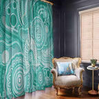 50 Years Deadly NAIDOC Week 2026 Personalised Window Curtain Dhari Cyan Indigenous Art