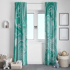 50 Years Deadly NAIDOC Week 2026 Personalised Window Curtain Dhari Cyan Indigenous Art