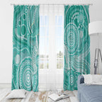 50 Years Deadly NAIDOC Week 2026 Personalised Window Curtain Dhari Cyan Indigenous Art