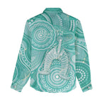 50 Years Deadly NAIDOC Week 2026 Personalised Women Casual Shirt Dhari Cyan Indigenous Art