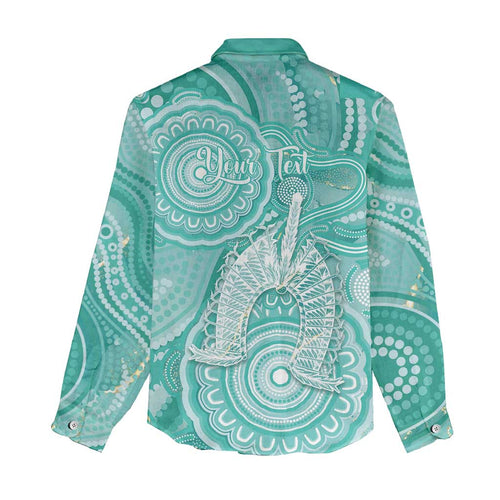 50 Years Deadly NAIDOC Week 2026 Personalised Women Casual Shirt Dhari Cyan Indigenous Art