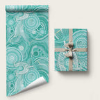 50 Years Deadly NAIDOC Week 2026 Personalised Wrapping Paper Dhari Cyan Indigenous Art