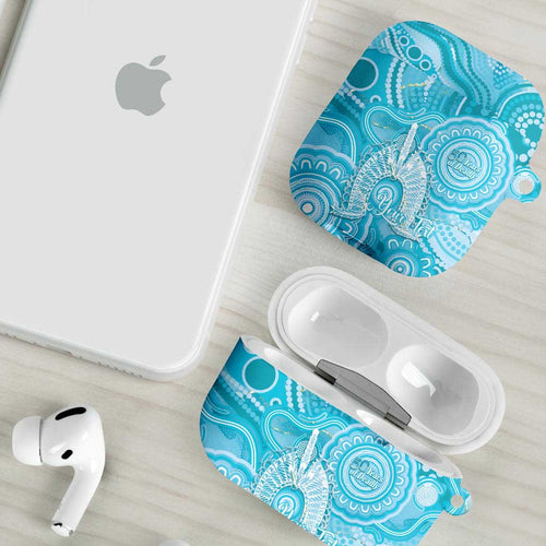 50 Years Deadly NAIDOC Week 2026 Personalised AirPods Case Dhari Blue Indigenous Art