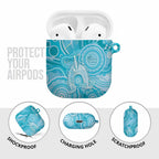 50 Years Deadly NAIDOC Week 2026 Personalised AirPods Case Dhari Blue Indigenous Art
