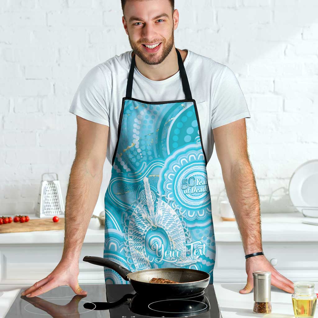 50 Years Deadly NAIDOC Week 2026 Personalised Apron Dhari Blue Indigenous Art