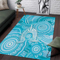 50 Years Deadly NAIDOC Week 2026 Personalised Area Rug Dhari Blue Indigenous Art