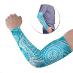 50 Years Deadly NAIDOC Week 2026 Personalised Arm Sleeves Dhari Blue Indigenous Art