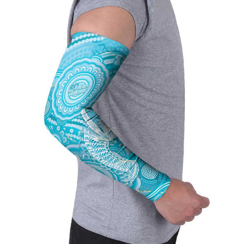 50 Years Deadly NAIDOC Week 2026 Personalised Arm Sleeves Dhari Blue Indigenous Art