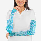 50 Years Deadly NAIDOC Week 2026 Personalised Arm Sleeves Dhari Blue Indigenous Art