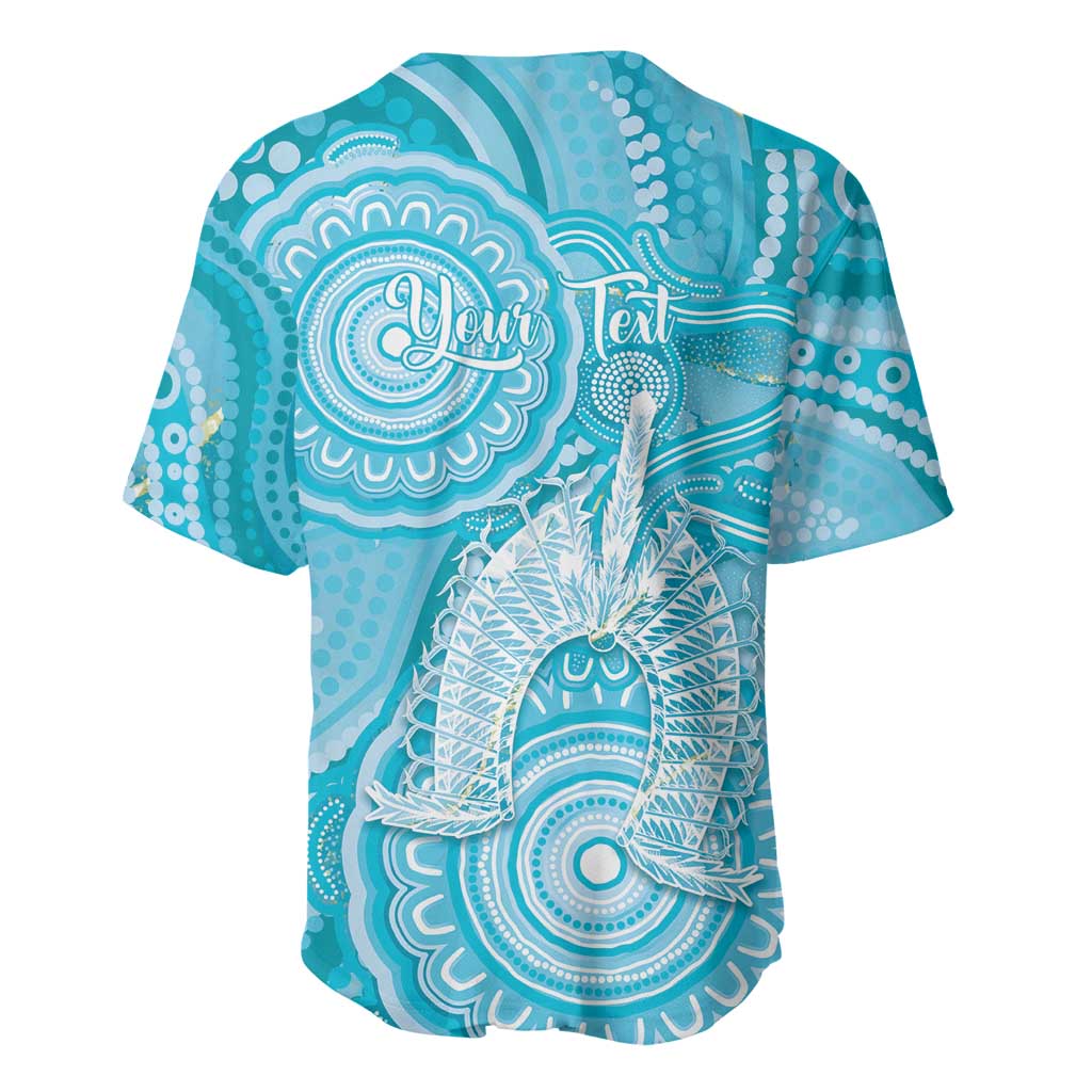 50 Years Deadly NAIDOC Week 2026 Personalised Baseball Jersey Dhari Blue Indigenous Art