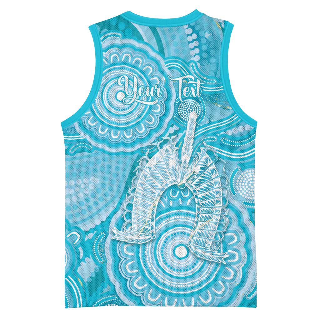50 Years Deadly NAIDOC Week 2026 Personalised Basketball Jersey Dhari Blue Indigenous Art