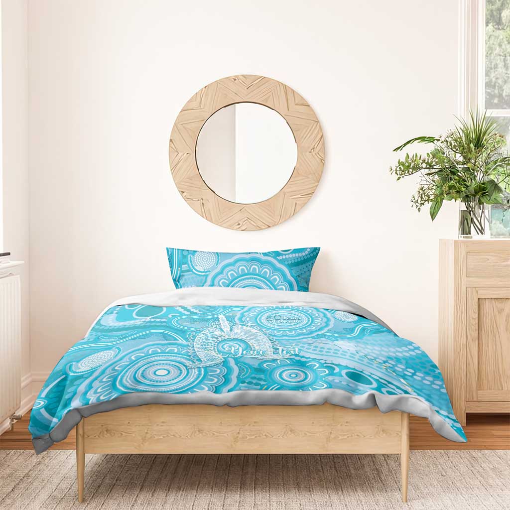 50 Years Deadly NAIDOC Week 2026 Personalised Bedding Set Dhari Blue Indigenous Art
