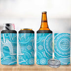 50 Years Deadly NAIDOC Week 2026 Personalised 4 in 1 Can Cooler Tumbler Dhari Blue Indigenous Art