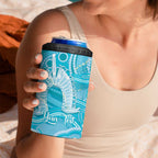50 Years Deadly NAIDOC Week 2026 Personalised 4 in 1 Can Cooler Tumbler Dhari Blue Indigenous Art