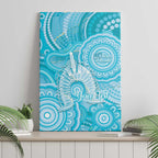 50 Years Deadly NAIDOC Week 2026 Personalised Canvas Wall Art Dhari Blue Indigenous Art