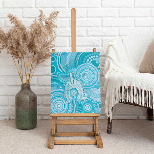 50 Years Deadly NAIDOC Week 2026 Personalised Canvas Wall Art Dhari Blue Indigenous Art