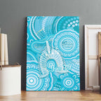 50 Years Deadly NAIDOC Week 2026 Personalised Canvas Wall Art Dhari Blue Indigenous Art