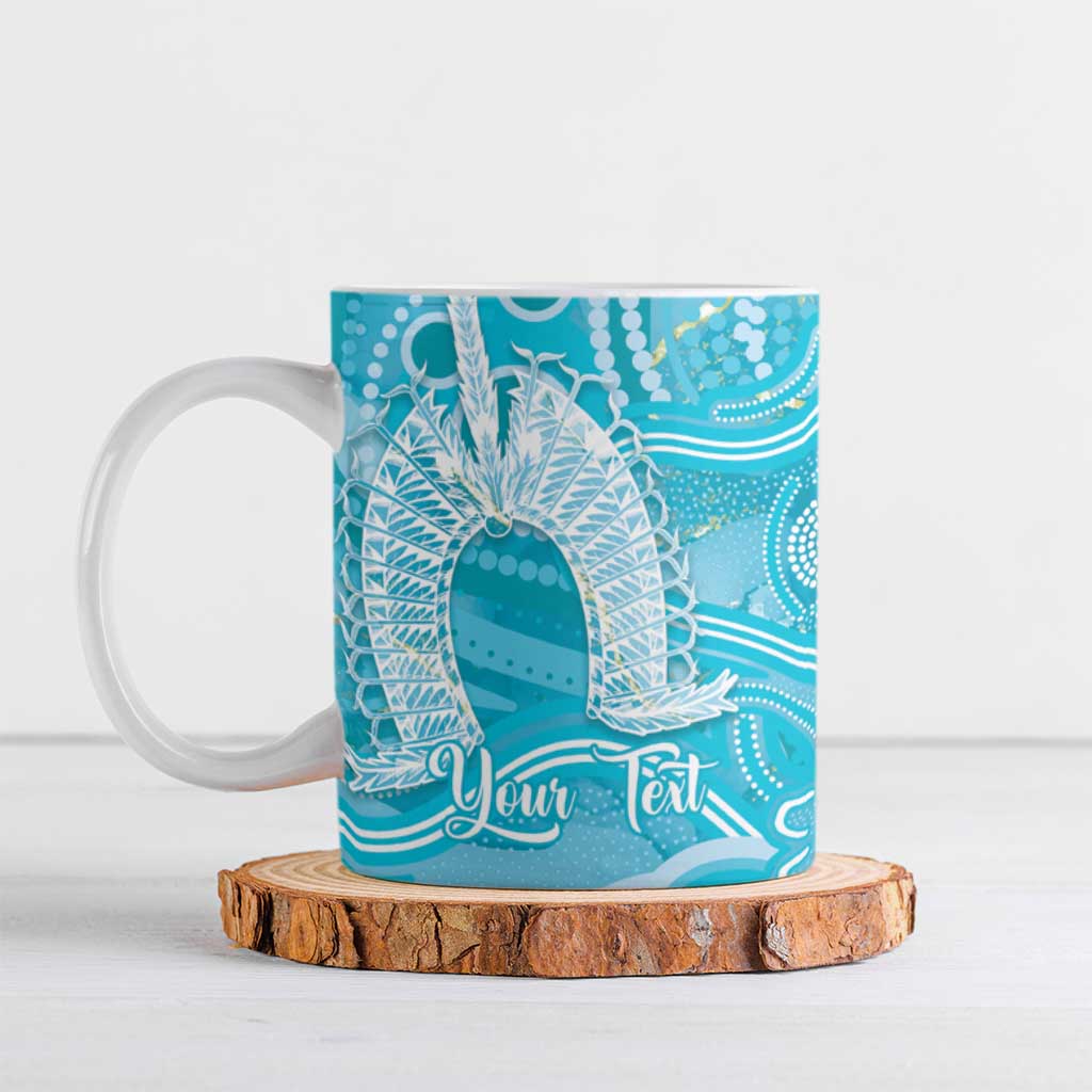 50 Years Deadly NAIDOC Week 2026 Personalised Ceramic Mug Dhari Blue Indigenous Art