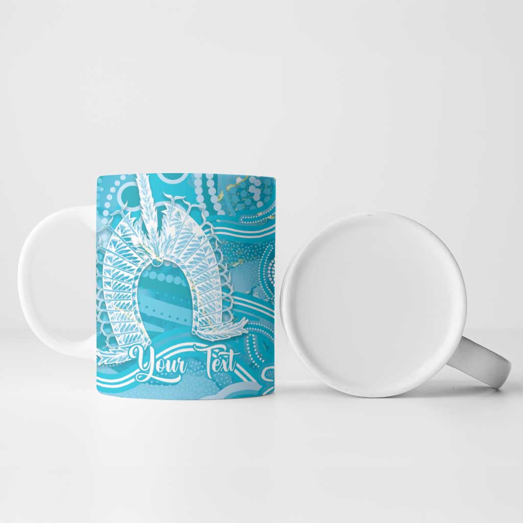 50 Years Deadly NAIDOC Week 2026 Personalised Ceramic Mug Dhari Blue Indigenous Art