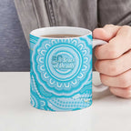 50 Years Deadly NAIDOC Week 2026 Personalised Ceramic Mug Dhari Blue Indigenous Art