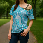 50 Years Deadly NAIDOC Week 2026 Personalised Cross Shoulder Shirt Dhari Blue Indigenous Art