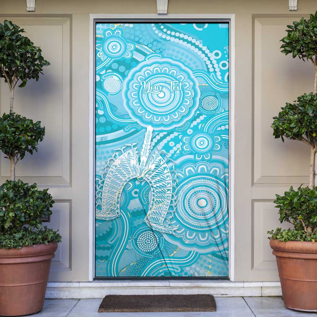 50 Years Deadly NAIDOC Week 2026 Personalised Door Cover Dhari Blue Indigenous Art