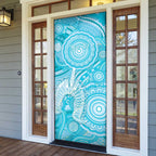 50 Years Deadly NAIDOC Week 2026 Personalised Door Cover Dhari Blue Indigenous Art