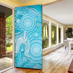 50 Years Deadly NAIDOC Week 2026 Personalised Door Cover Dhari Blue Indigenous Art
