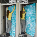50 Years Deadly NAIDOC Week 2026 Personalised Door Cover Dhari Blue Indigenous Art