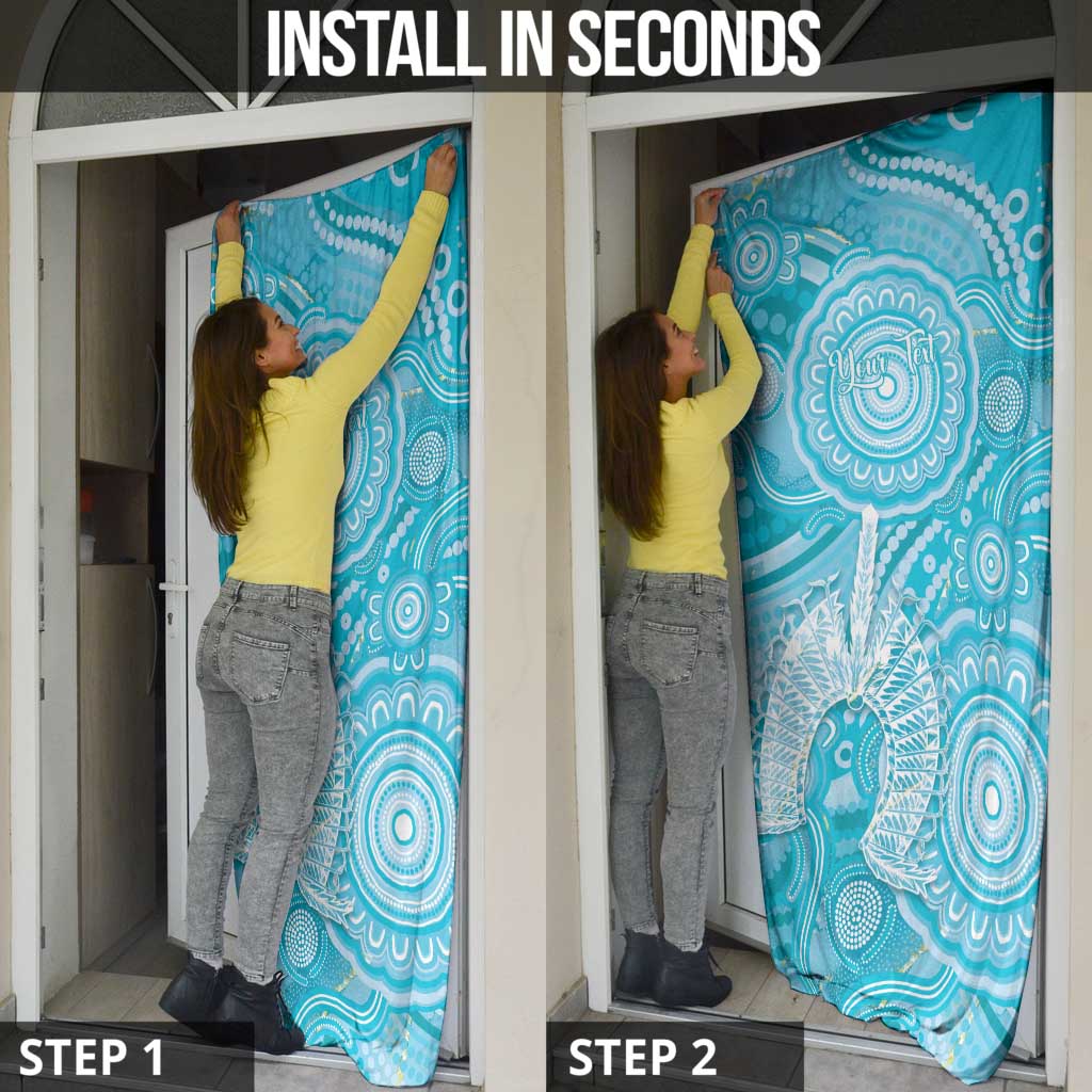 50 Years Deadly NAIDOC Week 2026 Personalised Door Cover Dhari Blue Indigenous Art