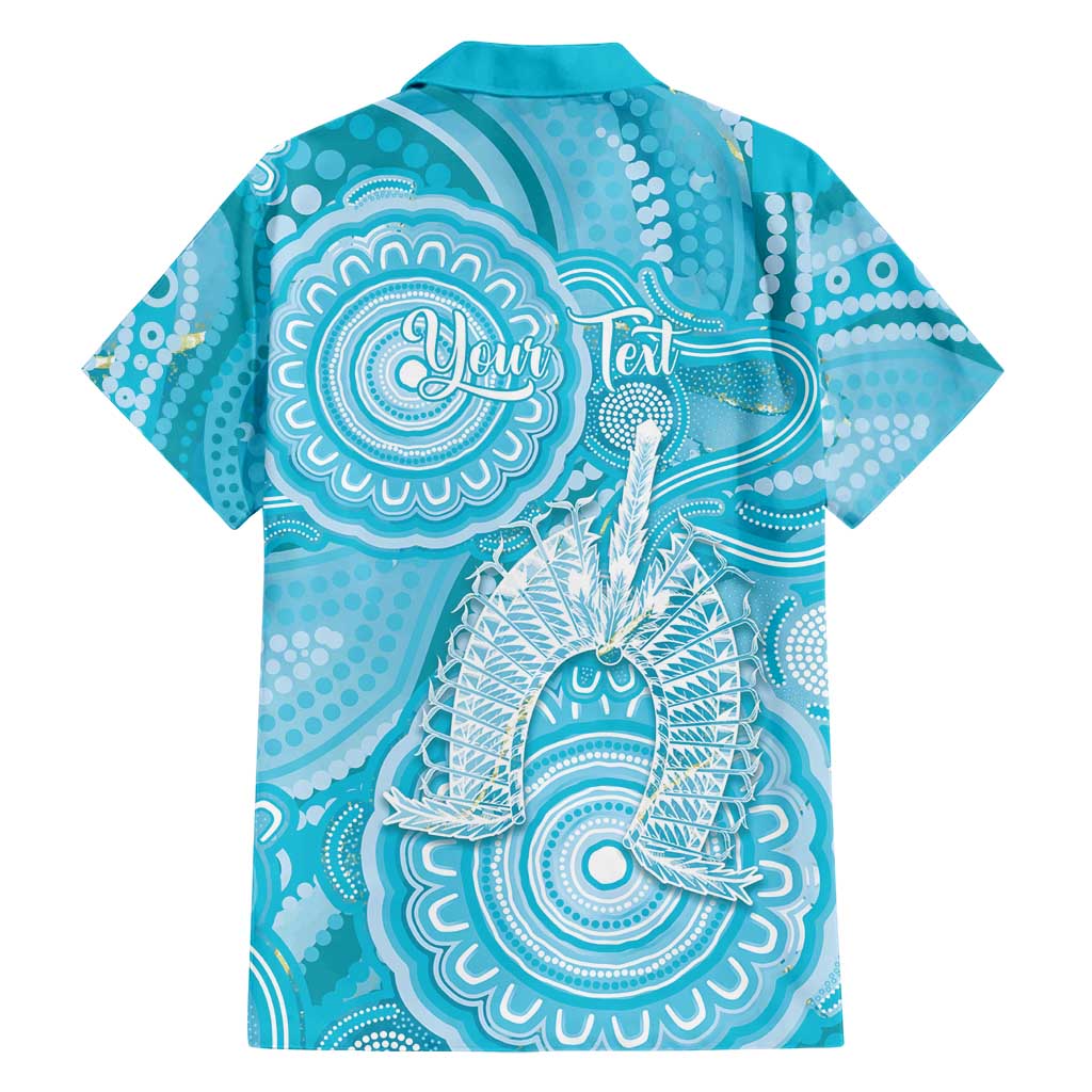 50 Years Deadly NAIDOC Week 2026 Personalised Family Matching Off The Shoulder Long Sleeve Dress and Hawaiian Shirt Dhari Blue Indigenous Art