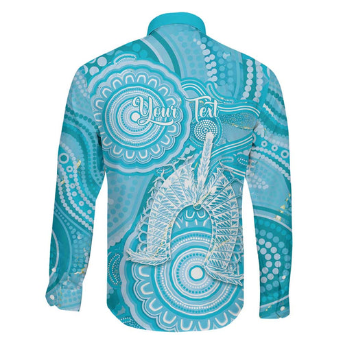 50 Years Deadly NAIDOC Week 2026 Personalised Family Matching Off Shoulder Maxi Dress and Hawaiian Shirt Dhari Blue Indigenous Art