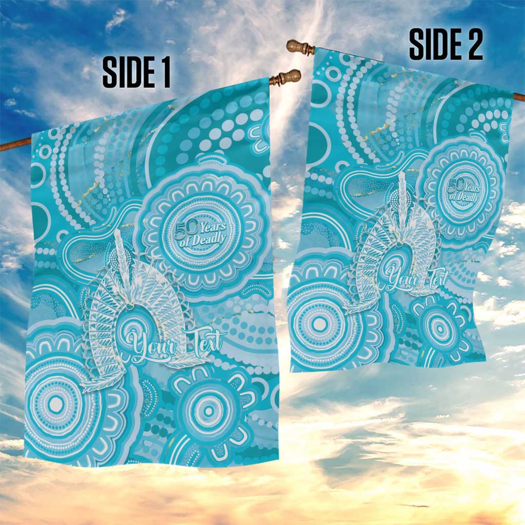 50 Years Deadly NAIDOC Week 2026 Personalised Garden Flag Dhari Blue Indigenous Art