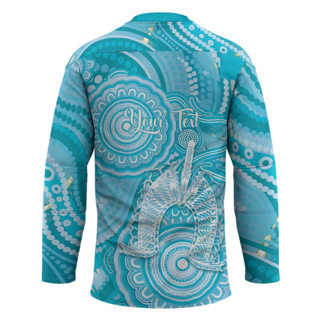 50 Years Deadly NAIDOC Week 2026 Personalised Hockey Jersey Dhari Blue Indigenous Art