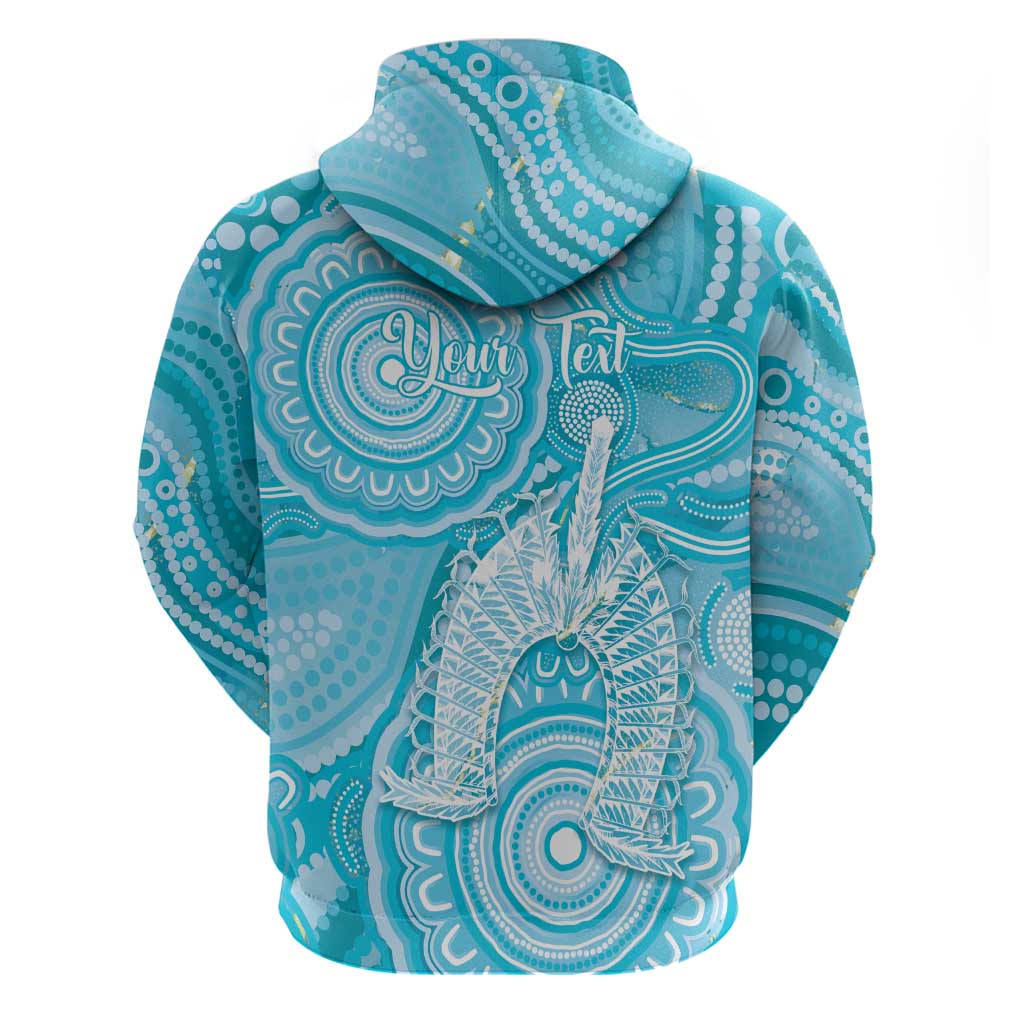 50 Years Deadly NAIDOC Week 2026 Personalised Hoodie Dhari Blue Indigenous Art