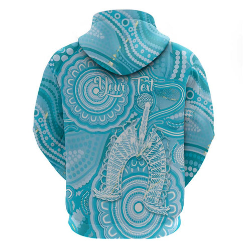 50 Years Deadly NAIDOC Week 2026 Personalised Hoodie Dhari Blue Indigenous Art