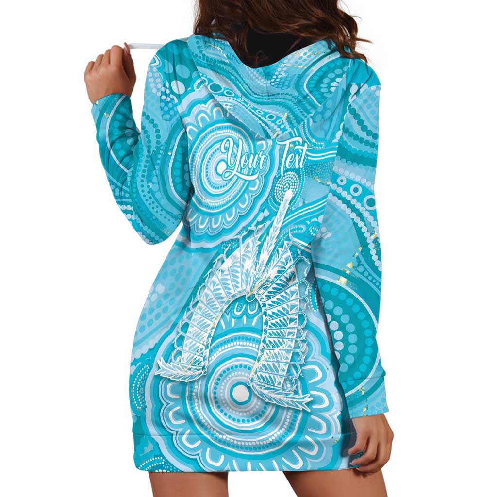 50 Years Deadly NAIDOC Week 2026 Personalised Hoodie Dress Dhari Blue Indigenous Art