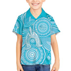 50 Years Deadly NAIDOC Week 2026 Personalised Kid Hawaiian Shirt Dhari Blue Indigenous Art