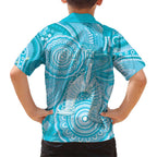 50 Years Deadly NAIDOC Week 2026 Personalised Kid Hawaiian Shirt Dhari Blue Indigenous Art