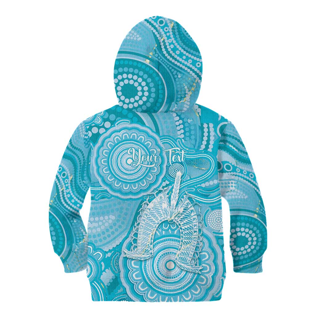 50 Years Deadly NAIDOC Week 2026 Personalised Kid Hoodie Dhari Blue Indigenous Art