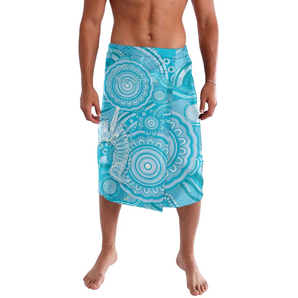 50 Years Deadly NAIDOC Week 2026 Personalised Lavalava Dhari Blue Indigenous Art