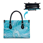 50 Years Deadly NAIDOC Week 2026 Personalised Leather Bag Dhari Blue Indigenous Art