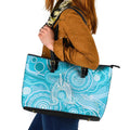 50 Years Deadly NAIDOC Week 2026 Personalised Leather Tote Bag Dhari Blue Indigenous Art