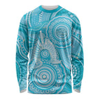 50 Years Deadly NAIDOC Week 2026 Personalised Long Sleeve Shirt Dhari Blue Indigenous Art