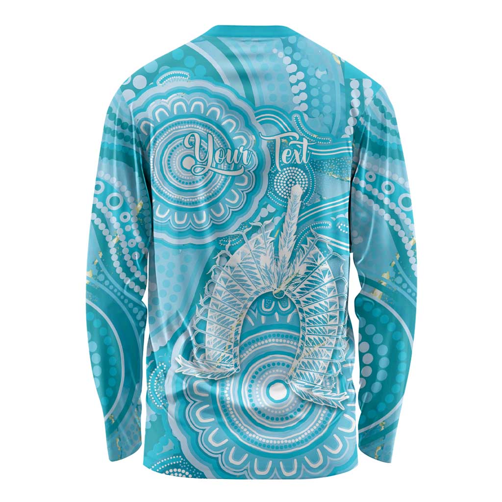 50 Years Deadly NAIDOC Week 2026 Personalised Long Sleeve Shirt Dhari Blue Indigenous Art